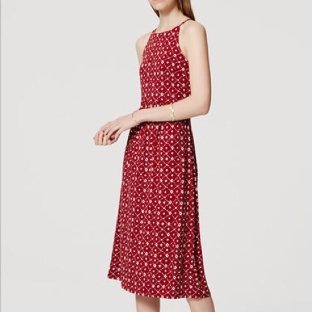 Loft high neck midi dress